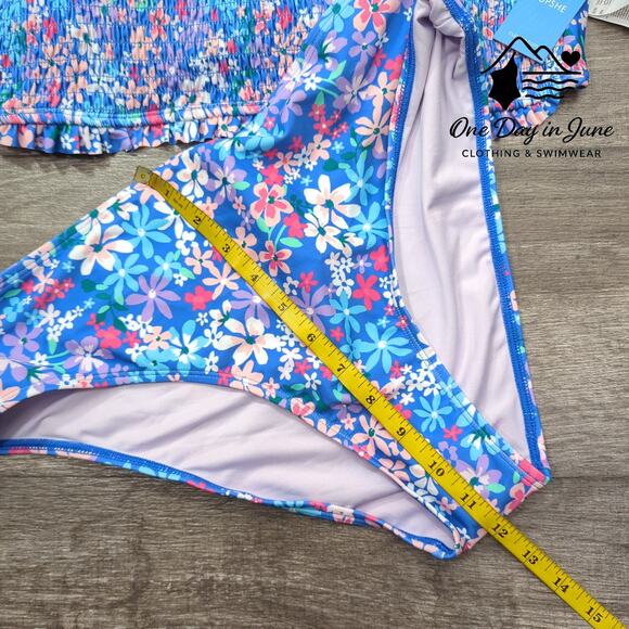 Cupshe Tie Back Smocked Bikini Swimsuit Size L - Picture 6 of 7